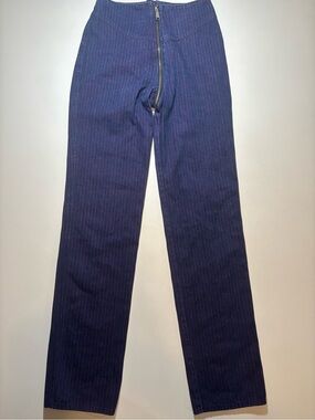 80s-90s Women’s full zip fancy ass purple with pink pinstripe jeans true vintage